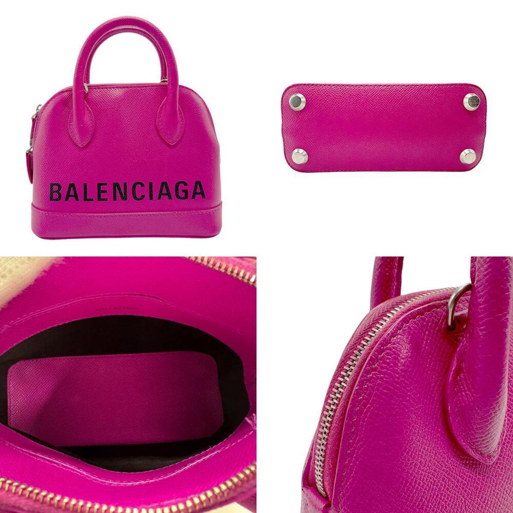 Balenciaga Handle Top Bag Leather Ville XXS Shoulder Magenta - Picture 3 of 4